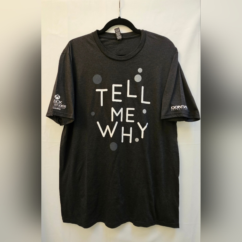Tell Me Why Video Game Promo Shirt Mens XL 2020 Xbox Game Studios Dontnod Gray